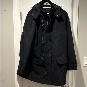 Nautica Dark Gray Hooded Military Jacket